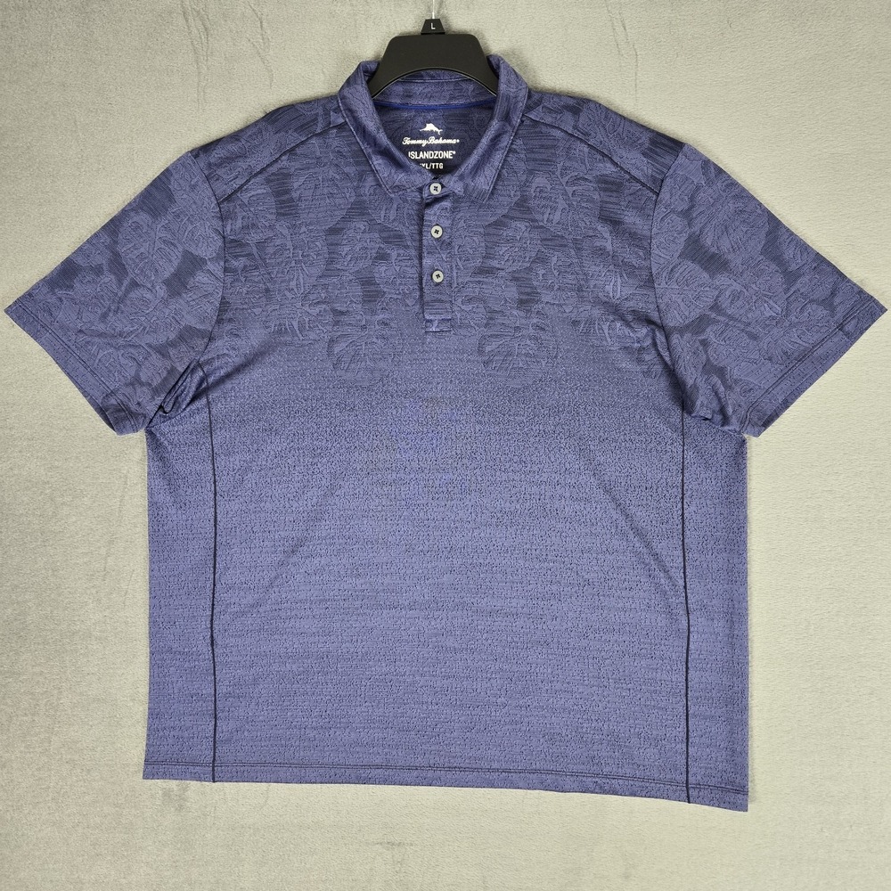 Tommy Bahama Shirt Mens 2XL Palm Coast Tropic Fade Polo Islandzone Floral UPF 30